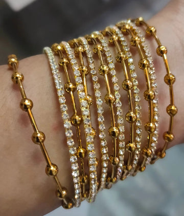 Gold Beaded Bangles