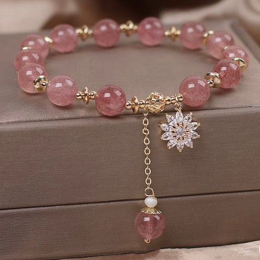 Luxury Pink Gem Charm Bracelet