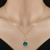 Cosmic Blue Planet Pendant